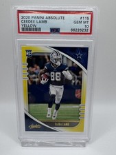 Graded 2020 Panini Absolute CeeDee Lamb #115 Rookie RC Football Card PSA 10. rookie card picture