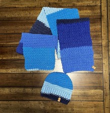 Handmade Knitted Women's Scarf with matching Hat Caron Simply Soft Choose