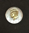 DANBURY MINT,    2009-D  KENNEDY HALF DOLLAR - GOLD AND SILVER PLATED