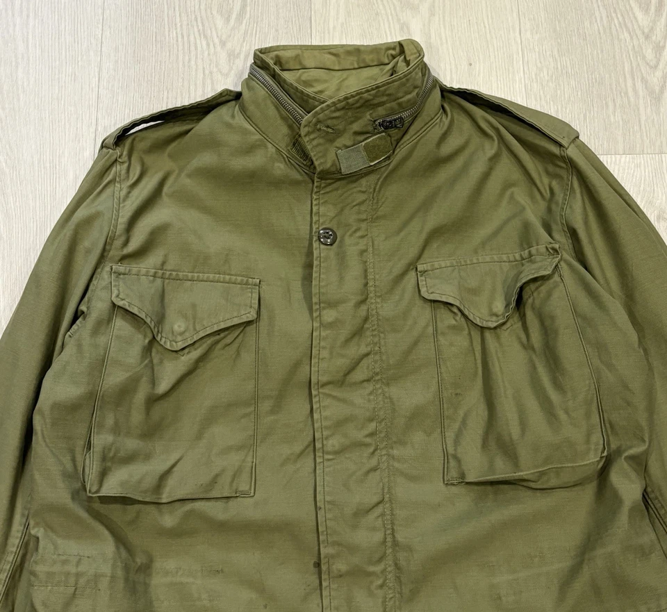 Vintage US Army M-65 Field Jacket Coat Cold Weather OG-107 Vietnam 60s Medium - Image 4 of 4
