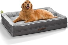 Renvix Large Orthopedic Dog Bed Sofa 91cm - Waterproof Egg Foam Mattress - Gray