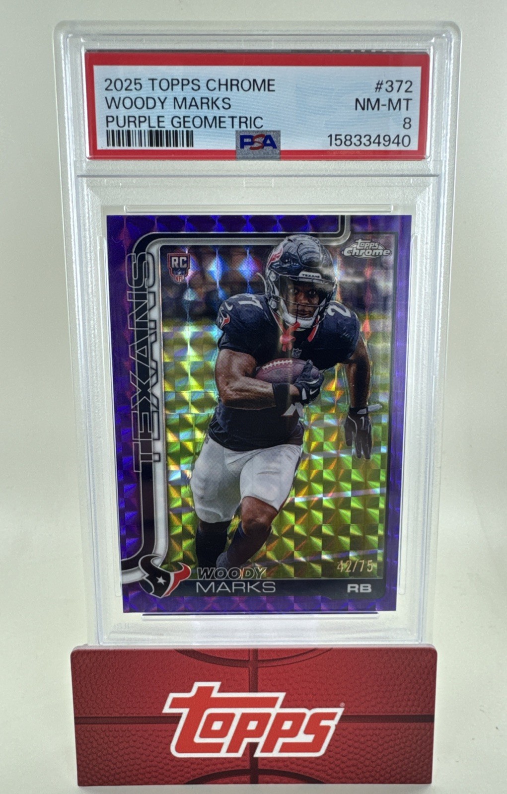 Woody Marks Topps Chrome #372 Purple Geometric