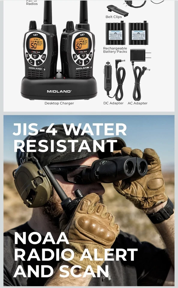 Midland GXT 1000VP4 GMRS 2-way Radio 50 Channels Long Range 142 Privacy Codes - Image 4 of 4