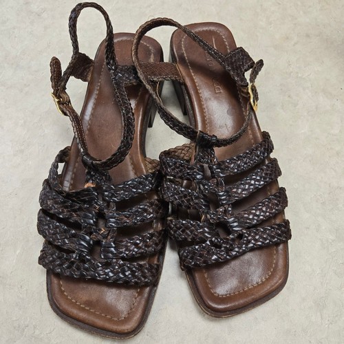 Sesto Meucci braided strappy Y2K square toe sandals