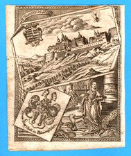 Mansfeld, Manßfeld allegorische Stadtansicht ca. 1780 aus Zittauisches Tagebuch