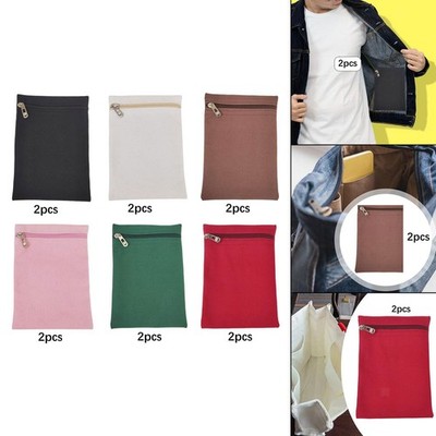 2x Einnähte Taschen mit Reißverschluss für Innentaschen von Sweatshirts,
