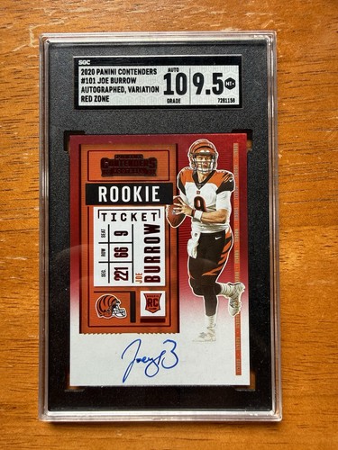 Joe Burrow [Autograph Red Zone] #101 2020 Panini Contenders card