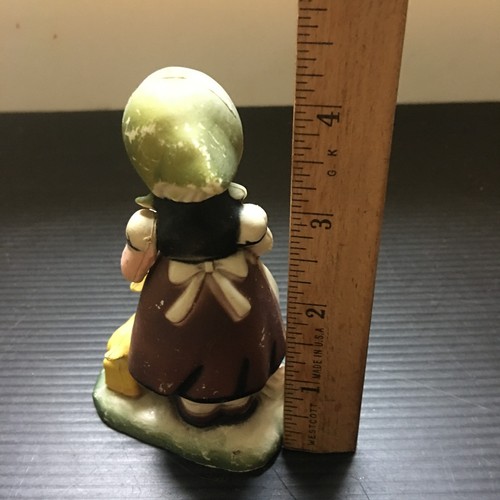 Vintage Mid-Century Hummel-Style Ceramic Girl W/ Dog/Puppy Christmas Ornament 4” - Picture 2 of 7