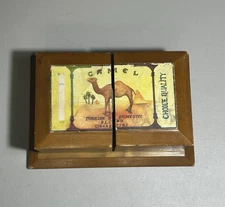 Vintage Camel Cigarette Wooden Three Tier Jewelry Box Thomas Museum 1998 #7891