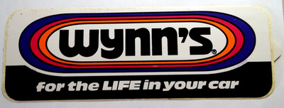 Werbe-Aufkleber Wynn's for the LIFE in your car Oldtimer Wynns Lubricants 80er