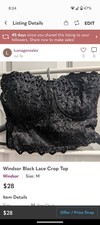 Windsor Black Beaded Corset Top Size Small