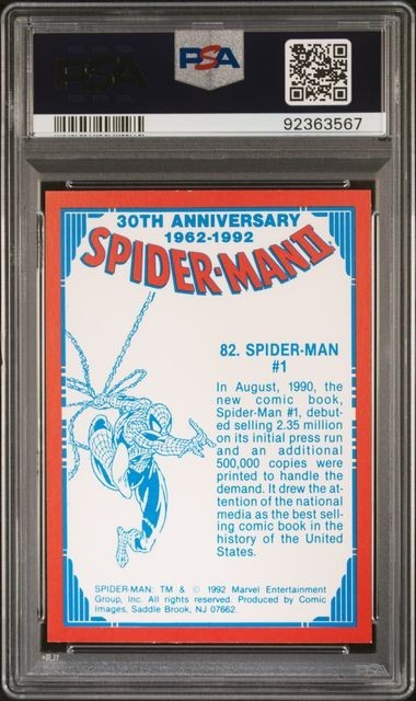 1992 Spider-man #82 Spider-man #1 PSA 6 EX-MT Pop 20 McFarlane view 2