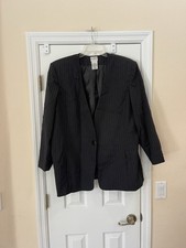 Liz Baker Essentials Women s Black Stripped Blazer Size 24