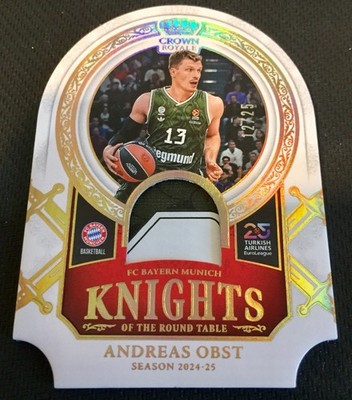 24/25 Crown Royale Andreas Obst 3 Color Patch Knights Gold 12/25 Bayern Munich