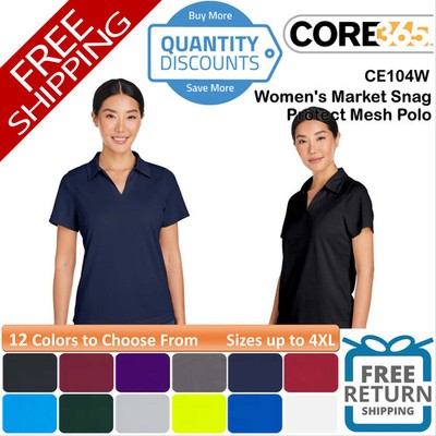   CORE365 Women Market Snag Protect Mesh Polo Shirt Top Up To 4XL CE104W