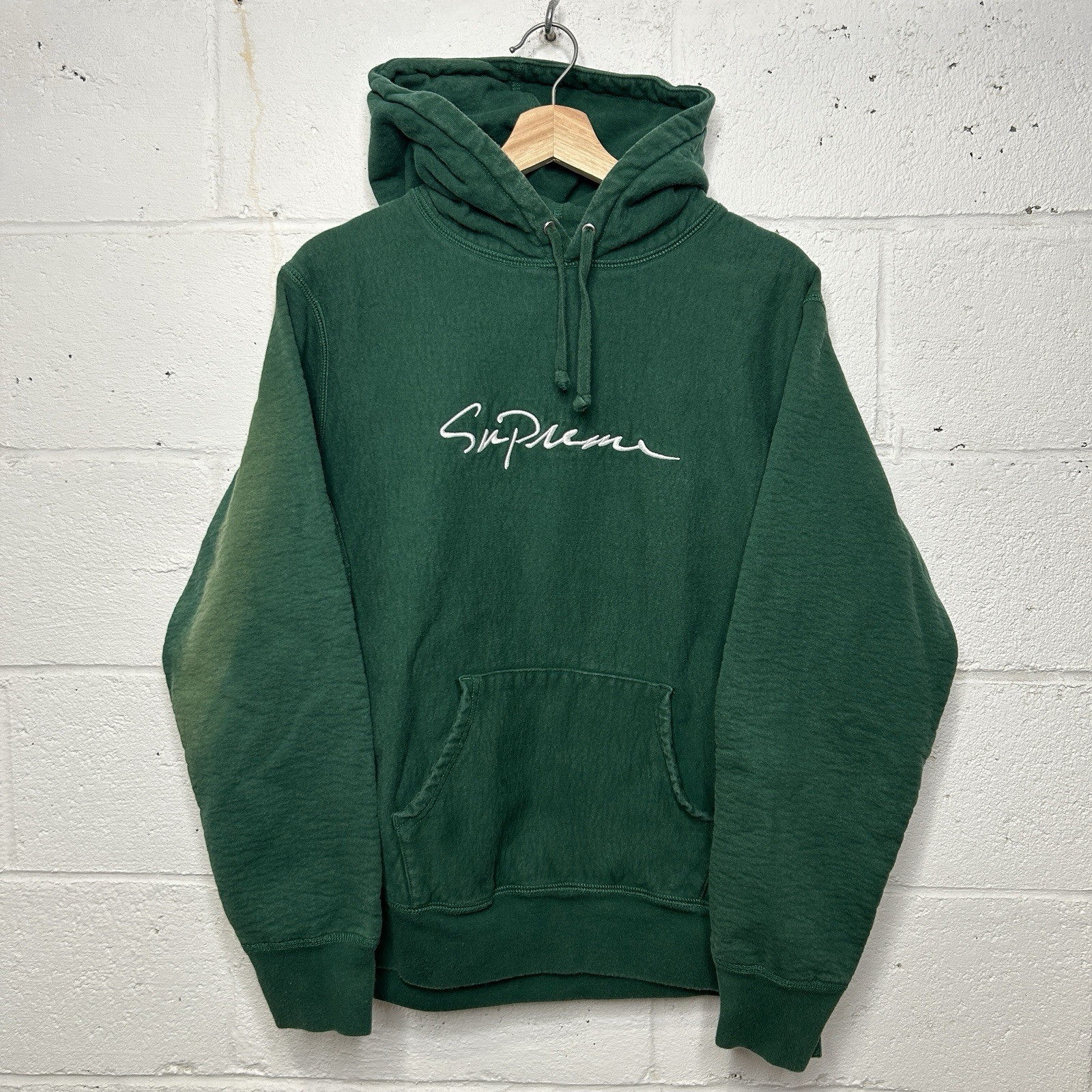 supreme classic script hooded sweatshirt black medium supreme