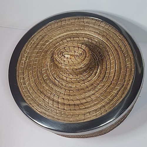 Jose Artesano gewebte Kiefer Nadel Tortilla Wärmer Tortillero Metallrand 10" EUC - Bild 2 von 7