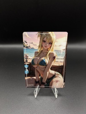 Lucy Fairy Tail Waifu Card TCG Full Art Waifu Legends Custom Goddess Anime
