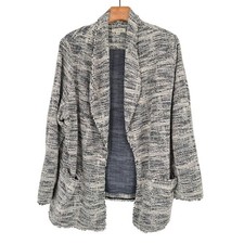 Max Studio Womens Open Front Boucle Knit Jacket size 2X plus Blue