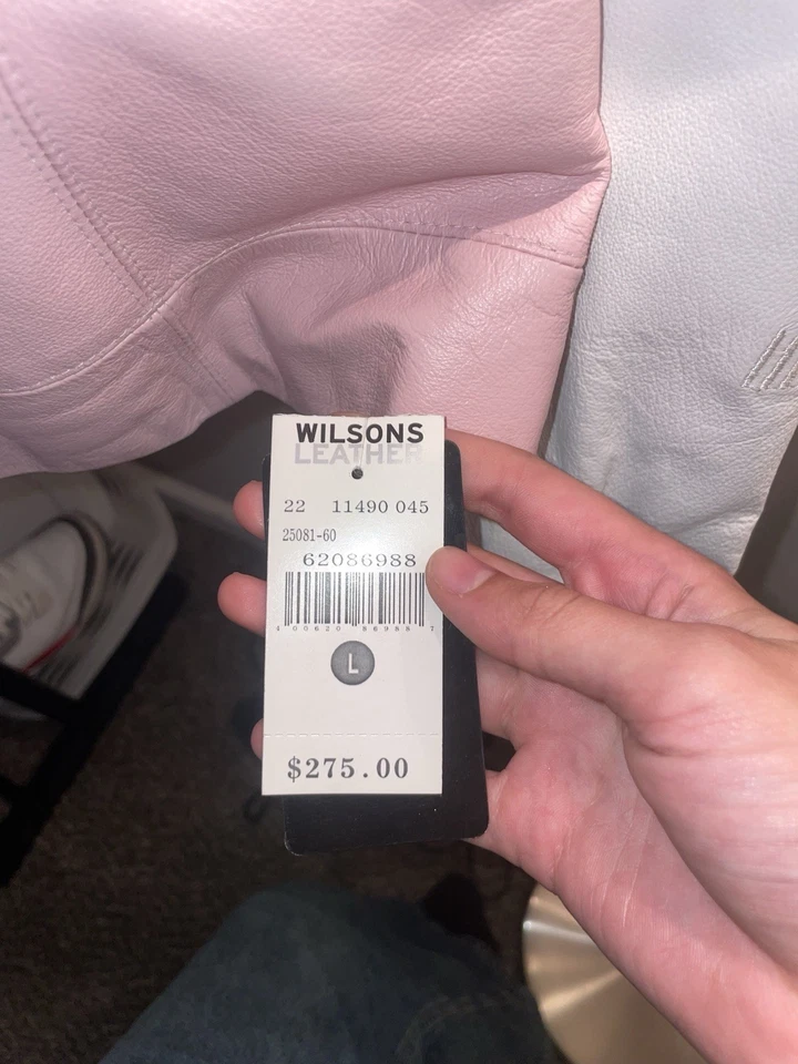 Jaqueta Nascar Feminina Wilson's Dale Earnhardt Jr #8 Couro Rosa e Branco Tamanho G - Imagem 3 de 4