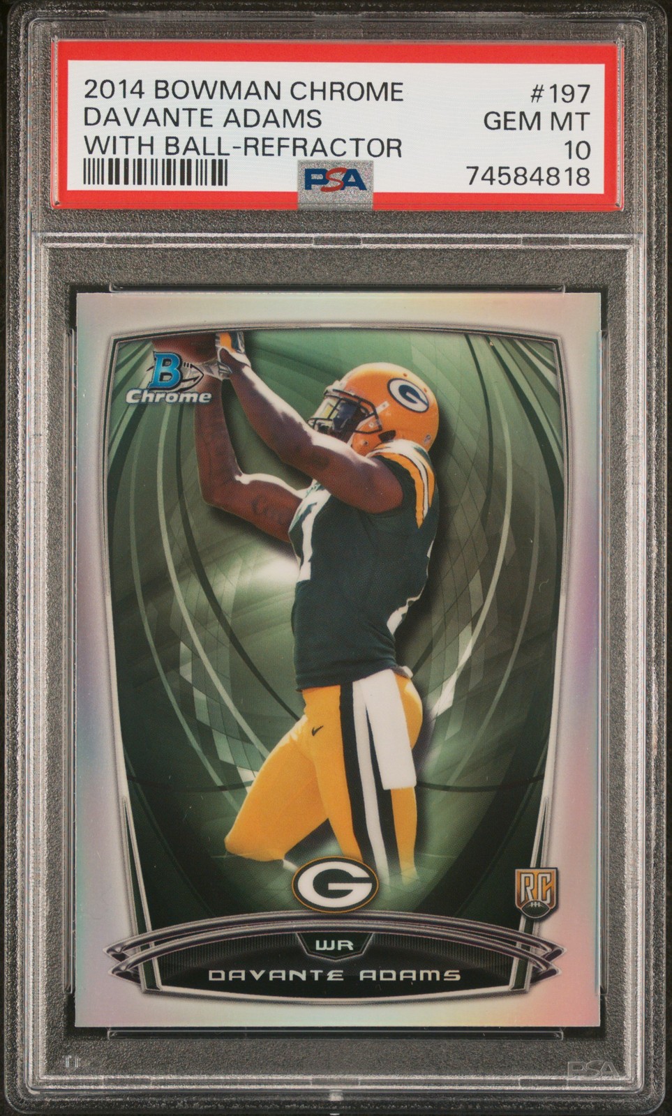 2014 BOWMAN CHROME WITH BALL-REFRACTOR #197 DAVANTE ADAMS PSA 10
