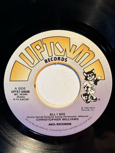 Christopher Williams “All I See” Uptown/MCA 7” 45 Strong VG+