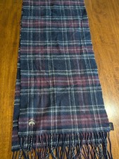 Brooks Brothers plaid wool scarf - blue, white, purple - please read