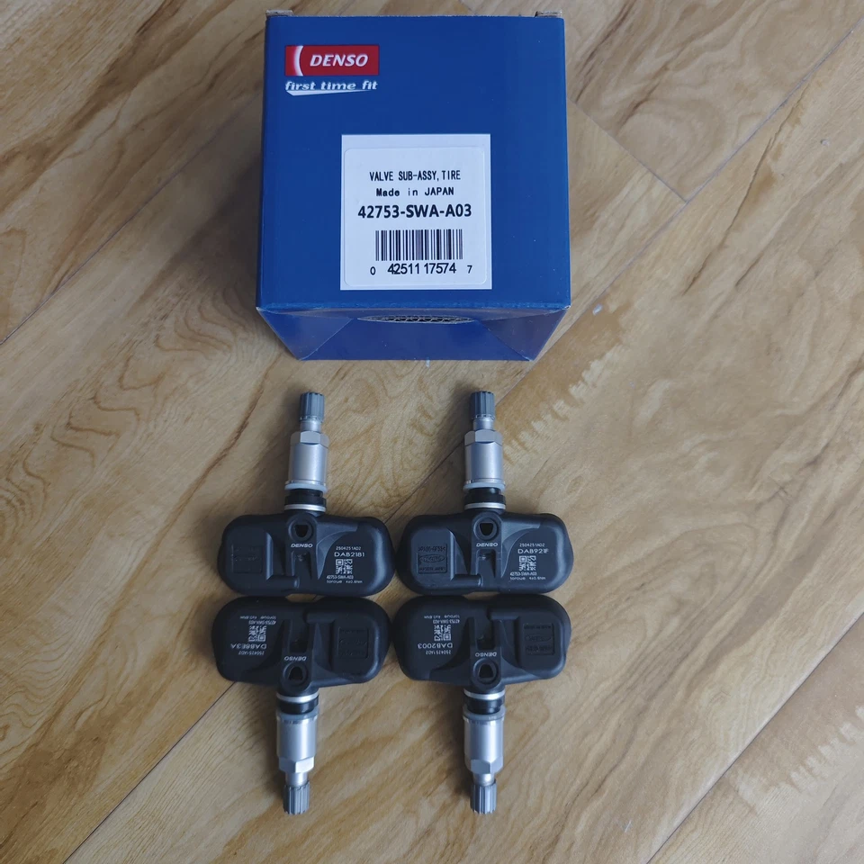 New 4x DENSO Tire Pressure Sensors 42753-SWA-A03 315MHz for Honda CR-V 07-11 - Image 2 of 4