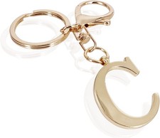 Gold Letter A-Z Keychain for Women Bag Charms Purse Charms For Handbags Metal