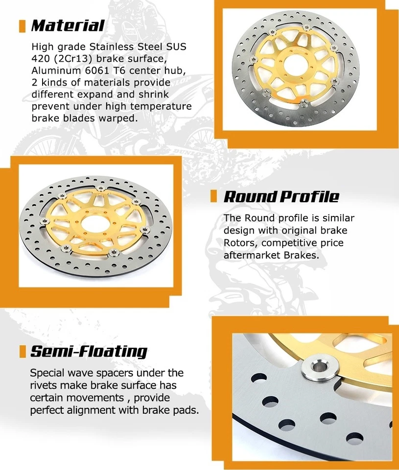 2x 320mm Disques de frein Avant pr Suzuki GSXR1000 2001 2002 GSX 1400 2001-2008 - Image 3 of 4