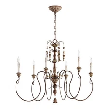 Quorum International 6006-6 Copper Salento 6-Light 1 Tier Chandelier