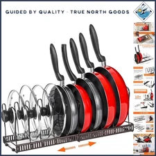 Durable Pot and Pan Organizer with U-Shaped Lid Holder – Space Saving Design