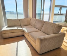 L Shape Corner Sofa - Cream Colour - Fabric