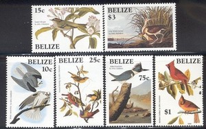 Belize - 1985 MNH John Audubon set of 6 stamps 750-55 cv 10.15