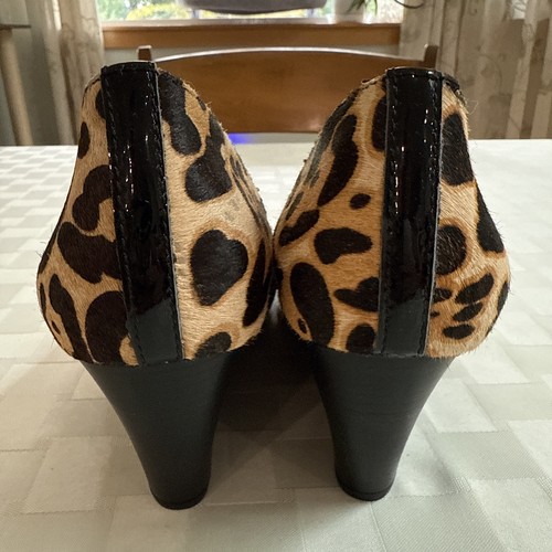 Scarpa elegante ECCO donna capelli di vitello stampa leopardata taglia -9,5 EU 40 tacco zeppa - Foto 3 di 19