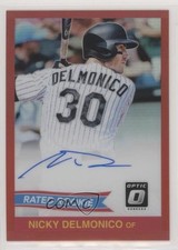 2018 Panini Donruss Optic Red Prizm 41/50 Nick Delmonico Nicky #84S-ND Auto a3q