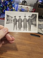 Vintage Photo Snapshot 4 Military Soldiers Handsome Men WW2 OF