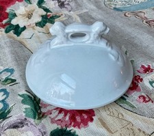 ANTIQUE UK 1877 JOHN EDWARDS WHITE IRONSTONE “ROYAL SHAPE” SUGAR BOWL LID