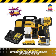DEWALT DCD800D1E1 XR 20-volt Max Power Stack 1/2" Brushless Drill + Free Bonus