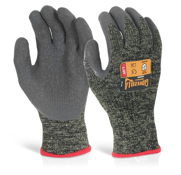 Beeswift Glovezilla Latex Palm Coated Gloves Green Size S