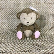 Carter's Just One You Monkey Plush Lovey Rattle White Flower Pink Feet Bottoms