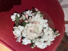Vintage Floral Velvet Fascinator Hat 1940-50s Kentucky Derby Tea Party Wedding