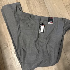 Roundtree  Yorke Travel Smart Wool Blend Flat Front Chino Pants 40x36 Gray NWT