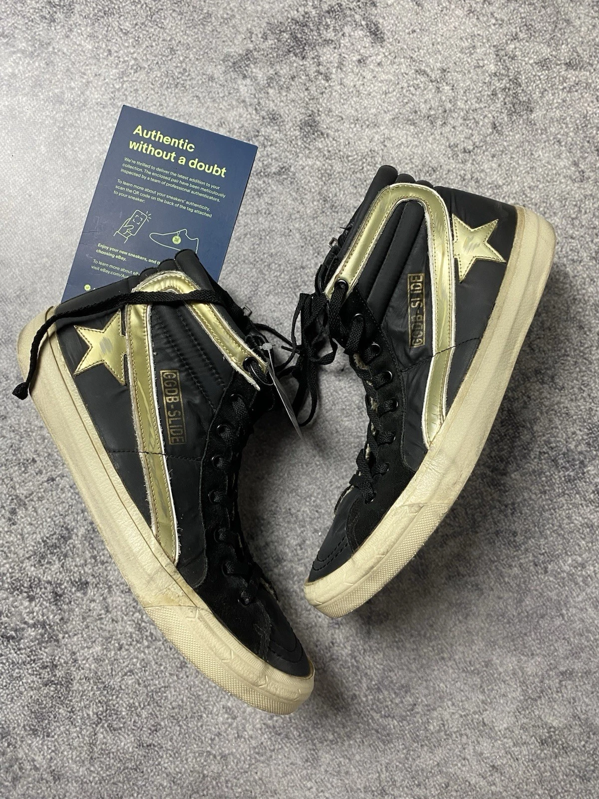 GOLDEN GOOSE Gol Goose Slide sneaker alte taglia US 10 nylon nero