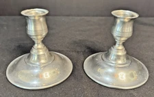 Pair of Vtg Kirk Stieff Pewter 3" Console Candleholder P113-31