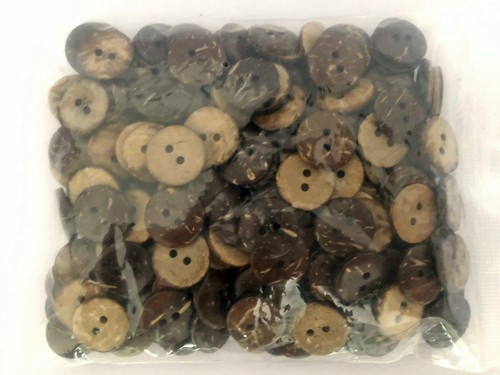 Coconut Buttons Shell Sewing Brown Flat Round Scrapbooking Knitting 2-Hole 15mm - Picture 2 of 12