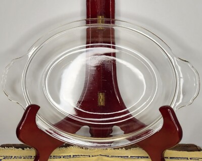 Vintage Unmarked Oval Clear Glass Casserole Replacement Utility Lid #467