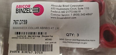 Abicor Binzel 767.D759 Swanneck Collar ABIMIG 4T LW, Package of 3