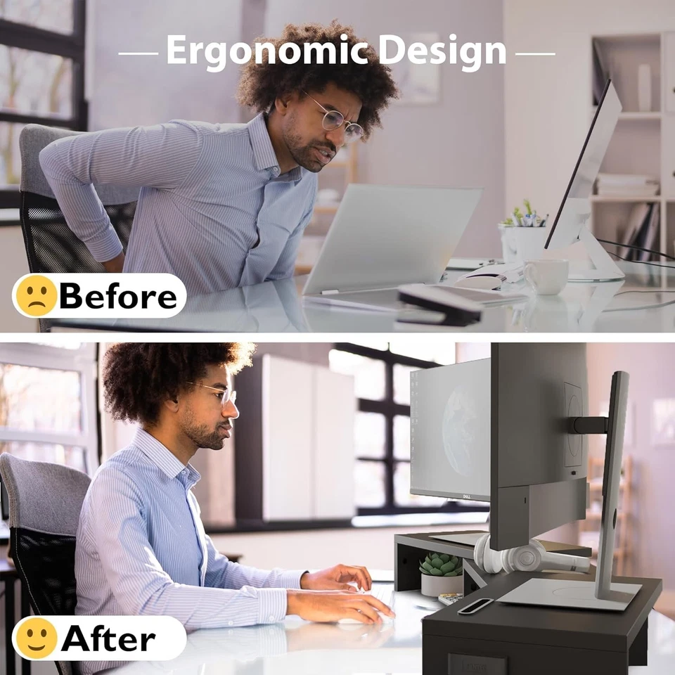 Monitorständer Halter Dual Organizer Dektop Smartphone Halter PC Monitor F269 - Bild 4 von 4