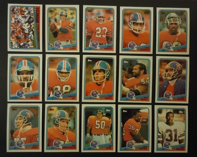 1988 Topps Denver Broncos Team Set (15) Cards John Elway Karl Mecklenburg